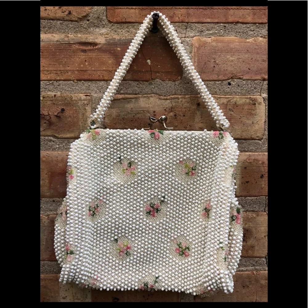 Vintage Floral Beaded Handbag